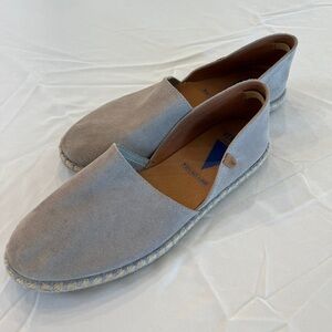 Verbenas Women’s Suede Leather Espadrille Flats in Light Gray